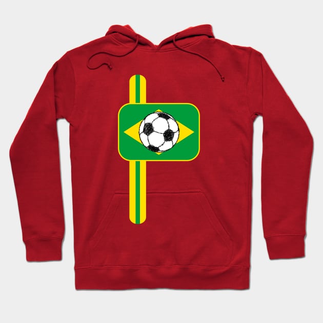 Brazil Flag Football Sketch Hoodie by mailboxdisco